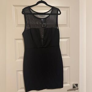 NWT Fashion to Figure Black Mesh Mini Dress